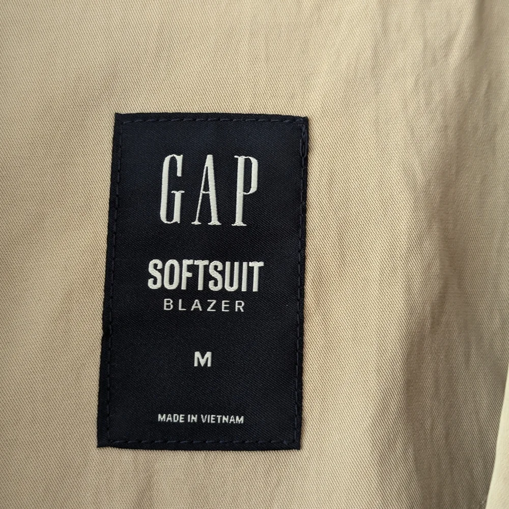 LIKE NEW GAP Soft Suit Tencel Blazer Tan Khaki Medium - Picture 8 of 15